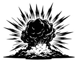 Dynamite or bomb explosion boom clouds vector