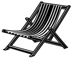 Beach lounger stock silhouettes vector