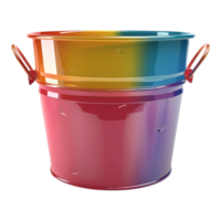 3D Rendering of a Colorful Basket Empty on Transparent Background png