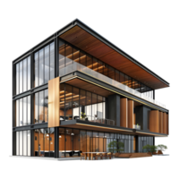 3d tolkning av en modern lyx hus på transparent bakgrund png