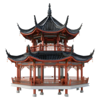 3d Rendern von ein Chinesisch traditionell Haus auf transparent Hintergrund png