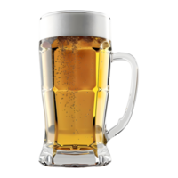 3d representación de un cerveza o vino vaso en transparente antecedentes png