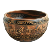 3D Rendering of a Antique Chinese Bowl on Transparent Background png