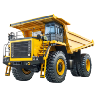 3D Rendering of a Yellow Dumper Truck on Transparent Background png