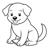 dog coloring book illustration line art vector