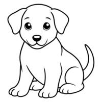 dog coloring book illustration line art vector