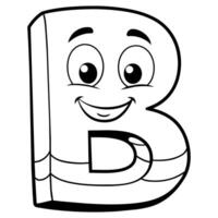 B alphabet coloring book illustration vector