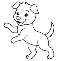 dog coloring book illustration line art vector