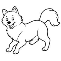 dog coloring book illustration line art vector