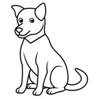 dog coloring book illustration line art vector