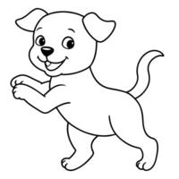 dog coloring book illustration line art vector