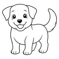 dog coloring book illustration line art vector