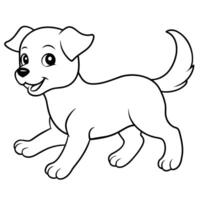 dog coloring book illustration line art vector