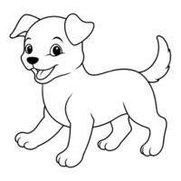 dog coloring book illustration line art vector