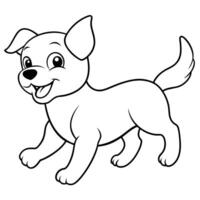 dog coloring book illustration line art vector