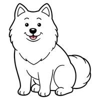 dog coloring book illustration line art vector