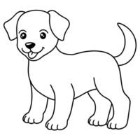 dog coloring book illustration line art vector