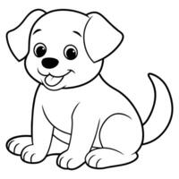 dog coloring book illustration line art vector