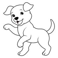 dog coloring book illustration line art vector