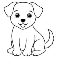 dog coloring book illustration line art vector