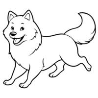 dog coloring book illustration line art vector