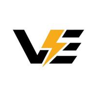 Electric V E logo v vector