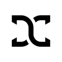 corriente continua monograma logo diseño ilustración vector