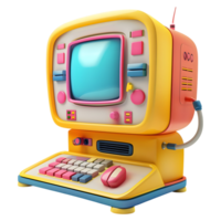 3D Rendering of a Toy Computer for Babies on Transparent Background png