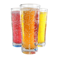 3d Rendern von ein bunt Sanft trinken oder Saft Glas auf transparent Hintergrund png