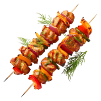 3D Rendering of a Barbecue Meat Stick Spicy on Transparent Background png