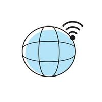 Wifi icono en el planeta. Wifi acceso. Internet red vector