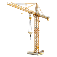 3D Rendering of a Construction Site Crane on Transparent Background png