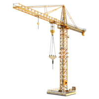 3d le rendu de une construction site grue sur transparent Contexte png