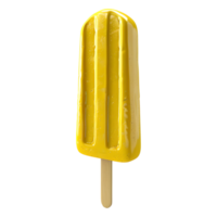 3d representación de un amarillo hielo crema en transparente antecedentes png