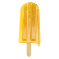 3d representación de un amarillo hielo crema en transparente antecedentes png