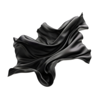 Black Silk Cloth on Transparent background png