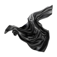 Black Silk Cloth on Transparent background png