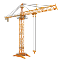 3D Rendering of a Construction Site Crane on Transparent Background png