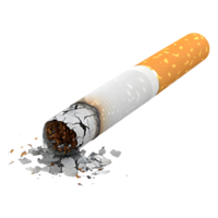 Zigarette mit Rauch Asche auf transparent Hintergrund png