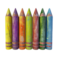 3D Rendering of a Colorful Pencils on Transparent Background png