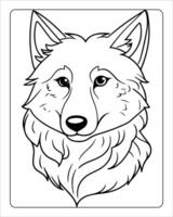 Wolf Coloring Pages, Wolf illustration, wolf art, Black and white vector