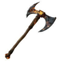 3D Rendering of a Wood Cutting Axe on Transparent Background png