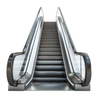 3D Rendering of a Shopping Mall Escalator on Transparent Background png