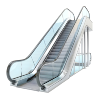 3D Rendering of a Shopping Mall Escalator on Transparent Background png