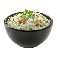 3d Renderização do uma basmati chinês arroz dentro uma tigela em transparente fundo png