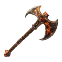 3D Rendering of a Wood Cutting Axe on Transparent Background png