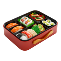 3D Rendering of a Japanese Food in a Plate on Transparent Background png