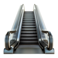 3D Rendering of a Shopping Mall Escalator on Transparent Background png