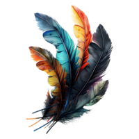 3D Rendering of a Bird Fur Leaf Colorful on Transparent Background png