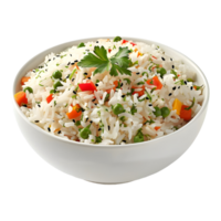 3d tolkning av en basmati kinesisk ris i en skål på transparent bakgrund png